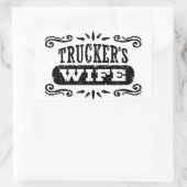 トラック運転手の妻 長方形シール (バッグ)