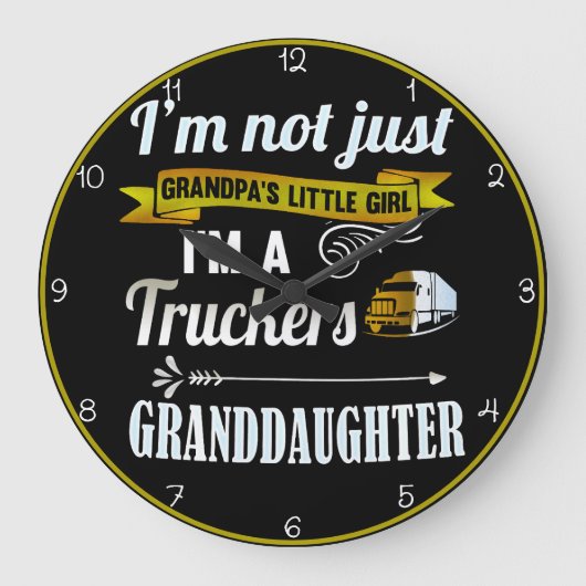 トラック運転手の孫娘：おじいちゃんの娘だけではない ラージ壁時計 (正面)