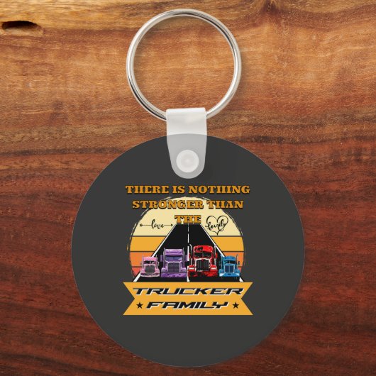 トラック運転手の家族の強い親の子供のロードボンド キーホルダー (正面)