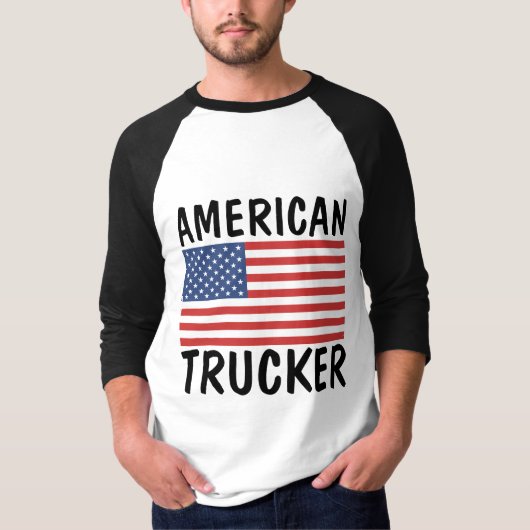 トラック運転手の愛国心のあるTシャツ Tシャツ (正面)