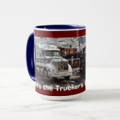 トラック運転手の白い貨物トラックの大きい装備のコーヒー・マグ マグカップ (正面左)