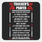 トラック運転手の祈りの言葉トラック運転手 スクエアシール (正面)