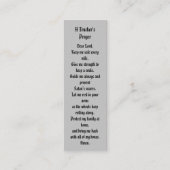 トラック運転手の祈りの言葉ブックマーク祈りの言葉カード スキニー名刺 (正面)