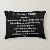 トラック運転手の祈りの言葉白黒の形骸枕 アクセントクッション (正面)