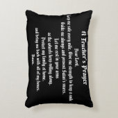 トラック運転手の祈りの言葉白黒の形骸枕 アクセントクッション (正面(垂直))