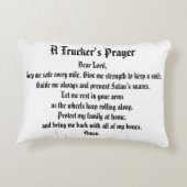 トラック運転手の祈りの言葉白黒の形骸枕 アクセントクッション (裏面)