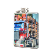 トラック運転手の芸術を運転する赤い記録のトラックのハイウェー フラスク (左)