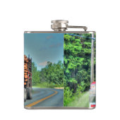 トラック運転手の芸術を運転する赤い記録のトラックのハイウェー フラスク (裏面)