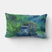 トラック運転手の記録のトラックの貨物自動車の重い輸送Gift2 ランバークッション (裏面)