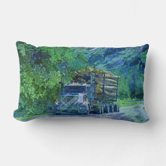 トラック運転手の記録のトラックの貨物自動車の重い輸送Gift2 ランバークッション (正面)