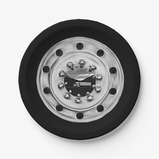 トラック運転手の車輪 ペーパープレート (正面)