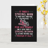 トラック運転手の遠くに妻が家から働く カード (黄色い花)