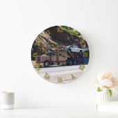 トラック運転手のBig Rig Auto Transporter ラージ壁時計 (ホーム)