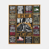 トラック運転手は私の仕事じゃない私の人生だ フリースブランケット (正面)