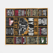 トラック運転手は私の仕事じゃない私の人生だ フリースブランケット (正面(横))