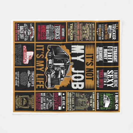 トラック運転手は私の仕事じゃない私の人生だ フリースブランケット (正面(横))