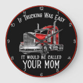 トラック運転手は簡単だった ラージ壁時計 (正面)