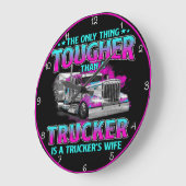 トラック運転手よりタフ:トラック運転手の妻 ラージ壁時計 (傾斜)