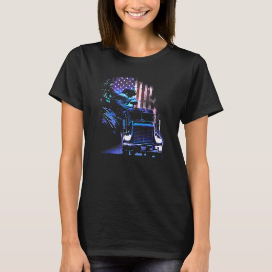 トラック運転手アメリカのビッグリグディーゼル車ドライバー107 Tシャツ (正面)