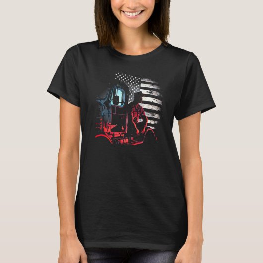 トラック運転手アメリカのビッグリグディーゼル車ドライバー74 Tシャツ (正面)