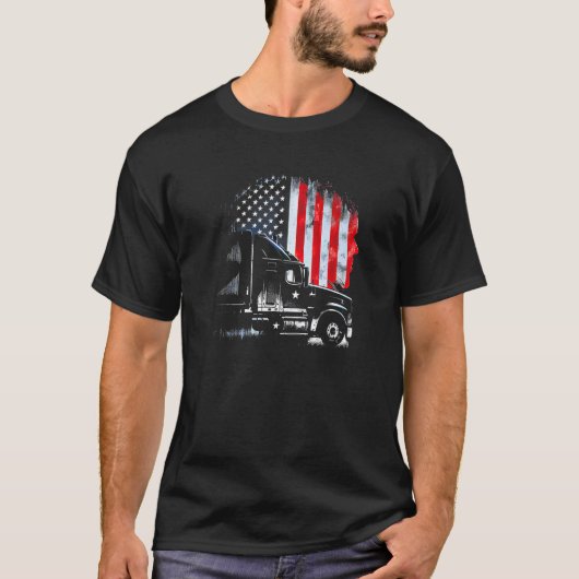 トラック運転手アメリカの大きなリグディーゼル車ドライバ65 Tシャツ (正面)