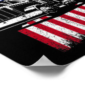 トラック運転手アメリカ国旗のトラック運転手 ポスター (角)