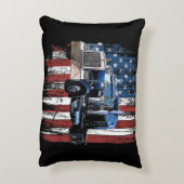 トラック運転手アメリカ国旗のトラック運転手Gi アクセントクッション (裏面(縦))