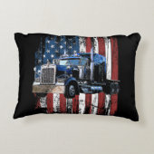 トラック運転手アメリカ国旗のトラック運転手Gi アクセントクッション (裏面)