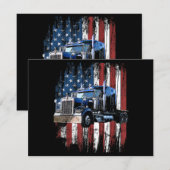 トラック運転手アメリカ国旗のトラック運転手Gi エンクロージャーカード (正面/裏面)
