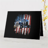 トラック運転手アメリカ国旗のトラック運転手Gi カード (黄色い花)