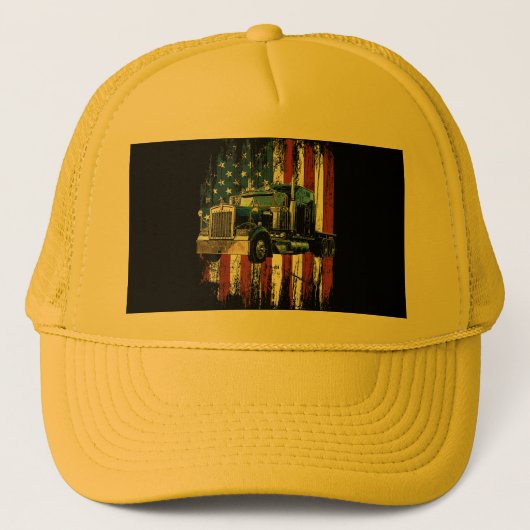 トラック運転手アメリカ国旗のトラック運転手Gi キャップ (正面)