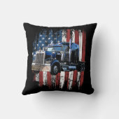 トラック運転手アメリカ国旗のトラック運転手Gi クッション (裏面)