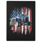 トラック運転手アメリカ国旗のトラック運転手Gi クリップボード (裏面)
