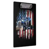 トラック運転手アメリカ国旗のトラック運転手Gi クリップボード (右)