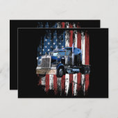 トラック運転手アメリカ国旗のトラック運転手Gi サンキューカード (正面/裏面)