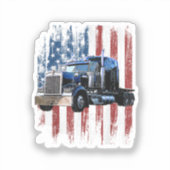 トラック運転手アメリカ国旗のトラック運転手Gi シール (正面)