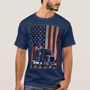 トラック運転手アメリカ国旗のトラック運送業者ギフト Tシャツ