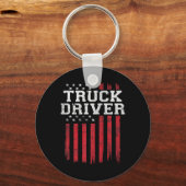 トラック運転手アメリカ国旗アメリカ愛国者U キーホルダー (正面)