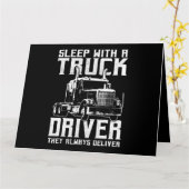 トラック運転手ギフトトラクタトレーラートラック18ホイーラーセル カード (黄色い花)