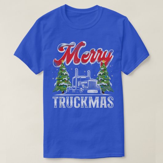 トラック運転手クリスマスパンヴィンテージメリーT Tシャツ (デザイン正面)