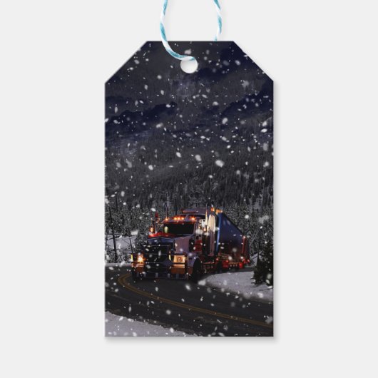 トラック運転手クリスマス ギフトタグ (正面)