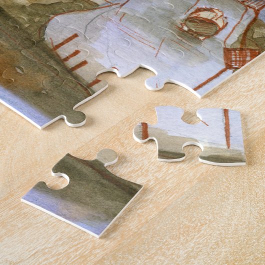 トラック運転手セミロングホールトラック運転手の日の出 ジグソーパズル (側面)