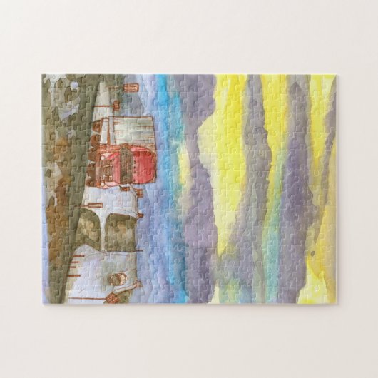 トラック運転手セミロングホールトラック運転手の日の出 ジグソーパズル (横)