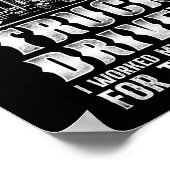 トラック運転手トラック退職したドライバー私が働いた ポスター (角)