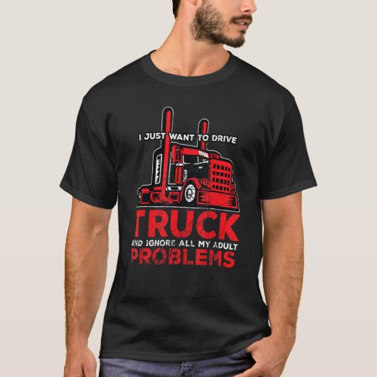トラック運転手トラック運転手ダンパードライバー職業 Tシャツ (正面)