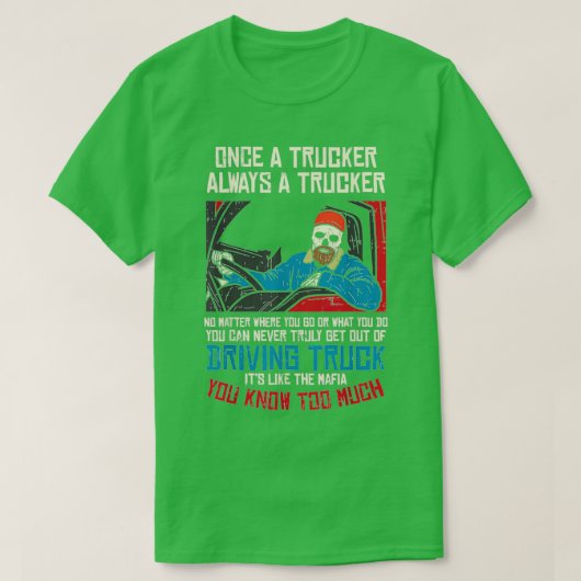 トラック運転手ドライバー Tシャツ (デザイン正面)