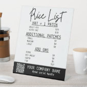 トラック運転手ハットバーの価格表 台座サイン (インサイチュ)