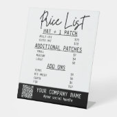 トラック運転手ハットバーの価格表 台座サイン (正面)