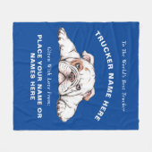 トラック運転手ブルドッグギフト毛布パーソナライズされた(ギフト) フリースブランケット (正面(横))