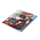 トラック運転手及びトラック恋人のための大きく赤い大型トラック タイル (側面)